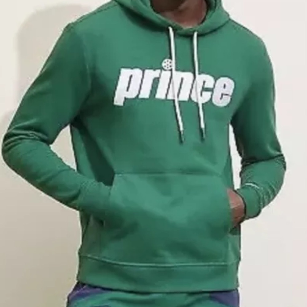 Prince Pickleball Men's Fleece Hooded Pullover Sweatshirt - Green small